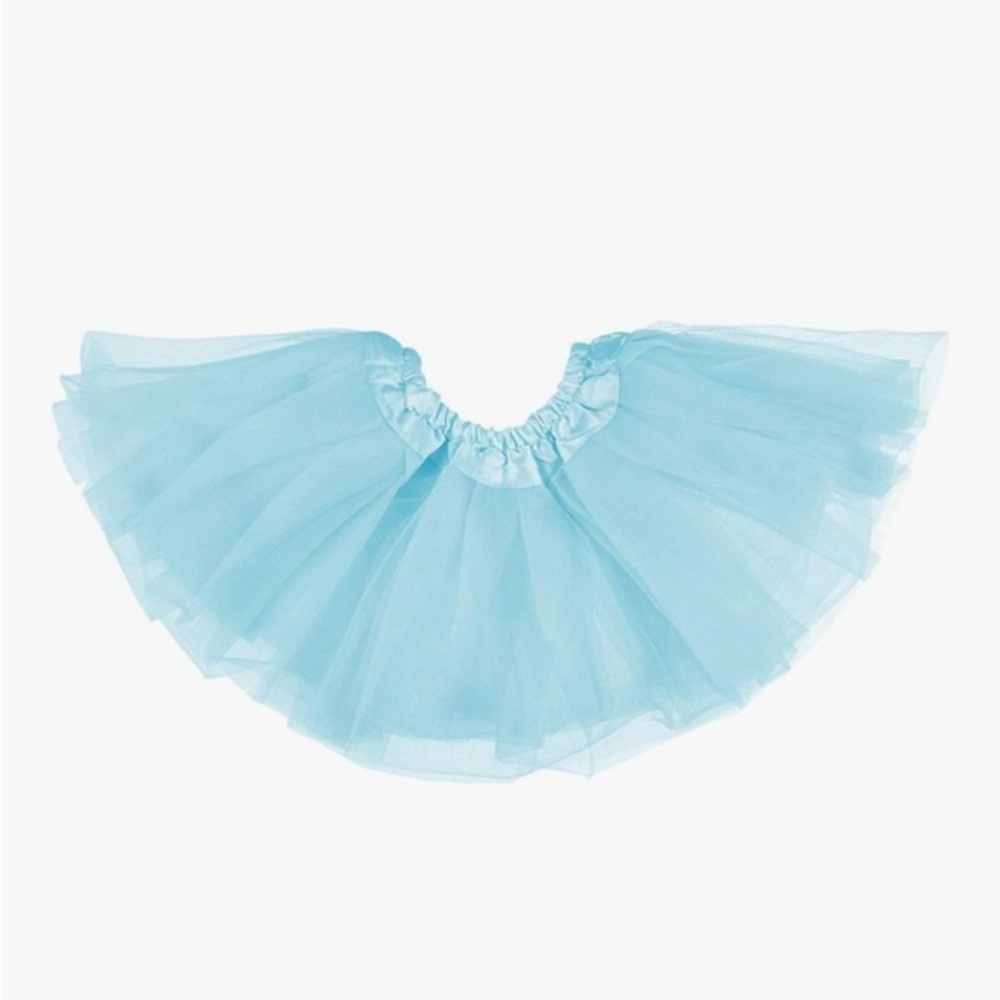 NWOT Dancina girls age 8-13 sky blue three layer tulle skirt